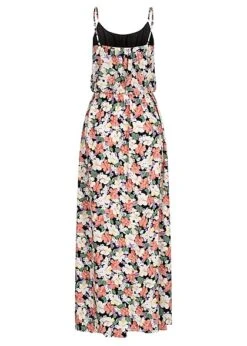 ONLY Damen Viskose Maxikleid Taillengummibund Blumen Print Verstellb. Träger Schwarz Mc -ModeWelt Verkäufe 22050032 2