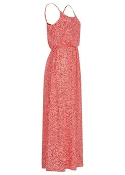 ONLY Damen Viskose Maxikleid Taillengummibund Blumen Print Verstellb. Träger Rot Weiss -ModeWelt Verkäufe 22050034 1