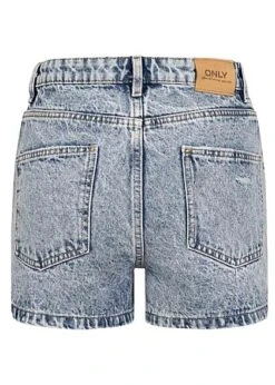 ONLY Damen NOOS High-Waist Mom-Fit Shorts 5-Pockets Destroyed Look Bleached Blau -ModeWelt Verkäufe 22050057 2