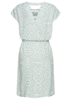 ONLY Damen Viskose Kleid Mit AOP Grafik Print Bindegürtel Rückenausschnitt Pastel Türkis -ModeWelt Verkäufe 22050077 2