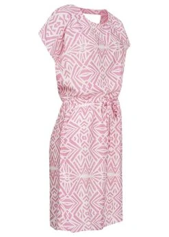 ONLY Damen Viskose Kleid Mit AOP Grafik Print Bindegürtel Rückenausschnitt Sachet Rosa -ModeWelt Verkäufe 22050078 1