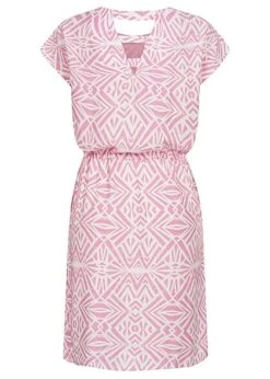 ONLY Damen Viskose Kleid Mit AOP Grafik Print Bindegürtel Rückenausschnitt Sachet Rosa -ModeWelt Verkäufe 22050078 2