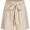 VILA Damen Viskose Leinen High-Waist Shorts 2-Pockets Bindegürtel Super Natural Mel. -ModeWelt Verkäufe 22050134