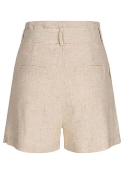 VILA Damen Viskose Leinen High-Waist Shorts 2-Pockets Bindegürtel Super Natural Mel. -ModeWelt Verkäufe 22050134 2