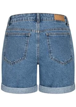 VILA Damen High-Waist Denim Shorts Mit Beinumschlag 5-Pockets Hellblau Denim -ModeWelt Verkäufe 22050231 2