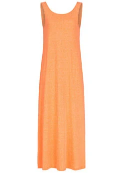 VILA Damen Ankle Longform Kleid Tangerine Orange