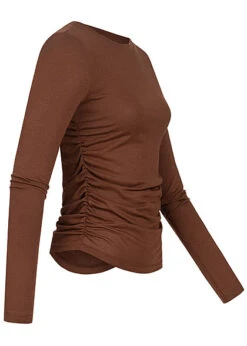 Noisy May Damen NOOS Modal Longsleeve Mit Raffdetail Cappuccino Braun 6 Noisy May Damen NOOS Modal Longsleeve Mit Raffdetail Cappuccino Braun -ModeWelt Verkäufe 22050249 1