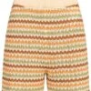 Pieces Damen High-Waist Slim Fit Strick Shorts Mit Streifen Muster Dijon Beige Mc -ModeWelt Verkäufe 22050678