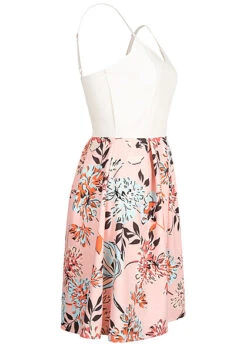 Cloud5ive Damen V-Neck Kleid Mit Blumen Print & Verstellb. Trägern Weiss Rosa 6 Cloud5ive Damen V-Neck Kleid Mit Blumen Print & Verstellb. Trägern Weiss Rosa -ModeWelt Verkäufe 22056568 1