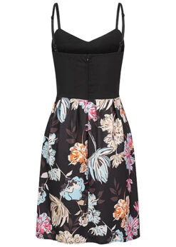 Cloud5ive Damen V-Neck Kleid Mit Blumen Print & Verstellb. Trägern Schwarz Mc -ModeWelt Verkäufe 22056569 2