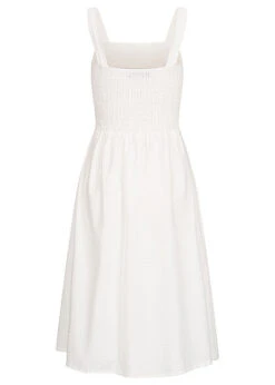 Seventyseven X Anniju Damen Midi Struktur Kleid Mit Elast. Smokbund Hinten Weiss -ModeWelt Verkäufe 22057306 2