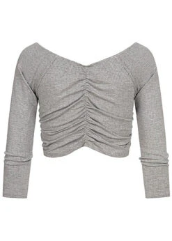 Seventyseven X Anniju Damen Ribbed Carmen Langarm V-Neck Raff-Longsleeve Grau Melange 5 Seventyseven X Anniju Damen Ribbed Carmen Langarm V-Neck Raff-Longsleeve Grau Melange -ModeWelt Verkäufe 22057315 1