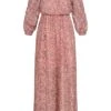 Vero Moda Damen Chiffon Kleid Langarm Mit Rüschendetails All-Over Print Parfait Pink -ModeWelt Verkäufe 22060003