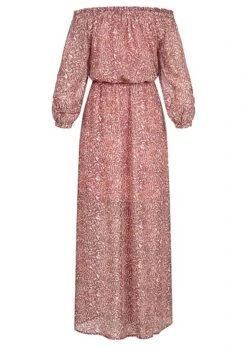 Vero Moda Damen Chiffon Kleid Langarm Mit Rüschendetails All-Over Print Parfait Pink -ModeWelt Verkäufe 22060003 2