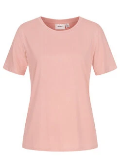 VILA Damen NOOS Tencel Modal T-Shirt Misty Rosa