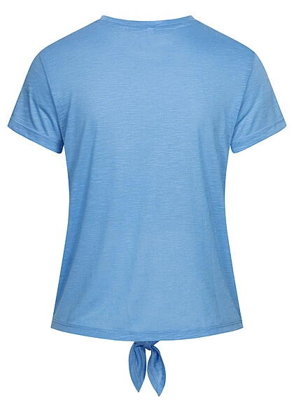 ONLY Damen Basic T-Shirt Mit Bindedetail Zum Knoten Vorne All Aboard Blau 4 ONLY Damen Basic T-Shirt Mit Bindedetail Zum Knoten Vorne All Aboard Blau – Bild 2