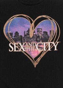 Seventyseven Lifestyle Damen T-Shirt Mit Sex And The City Print Schwarz -ModeWelt Verkäufe 22069024 2