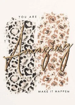 Seventyseven Lifestyle Damen Pailletten T-Shirt AMAZING Mit Leo Glitzer Print Off Weiss -ModeWelt Verkäufe 22069037 2