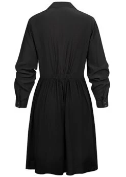 VILA Damen NOOS Langarm Kleid Mit Knopfleiste Und Kragen Schwarz -ModeWelt Verkäufe 22070117 2