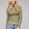 Pieces Damen NOOS Ribbed Rollkragen Pullover Leichter Longsleeve Deep Lichen Grün -ModeWelt Verkäufe 22070183