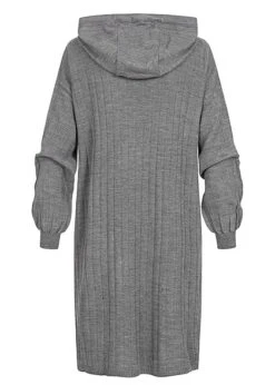 ONLY Damen Strickkleid Mit Kapuze Und Strukturstoff Medium Grau Melange -ModeWelt Verkäufe 22080139 2