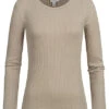 Aware By Vero Moda Damen NOOS Ribbed Longsleeve Laurel Oak Grau Braun -ModeWelt Verkäufe 22090067