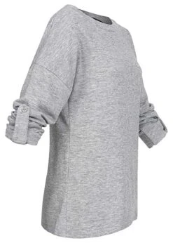 Cloud5ive Damen Turn-Up Langarm Shirt Mit Rundhals Grau -ModeWelt Verkäufe 22106417 1