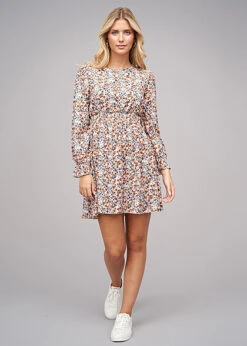 Cloud5ive Damen Langarm Kleid Mit Blumen Print Beige Mehrfarbig 7 Cloud5ive Damen Langarm Kleid Mit Blumen Print Beige Mehrfarbig -ModeWelt Verkäufe 22106430 2