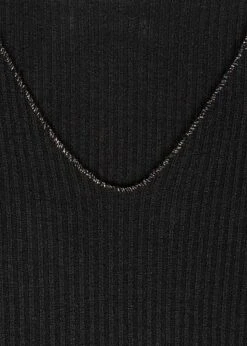 Cloud5ive Damen Langarm Shirt Longsleeve Mit Lurexeinsatz Und V-Neck Schwarz -ModeWelt Verkäufe 22106435 2