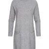 Seventyseven Lifestyle Damen Rollkragen Kleid Mit 2 Taschen Grau -ModeWelt Verkäufe 22106518