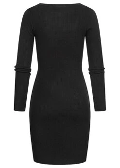Urban Classics Damen Kleid Langarm Und Cut Out Ausschnitt Schwarz -ModeWelt Verkäufe 23010029 2