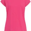 VILA Damen NOOS Vokuhila T-Shirt Mit Ärmelumschlag Yarrow Pink -ModeWelt Verkäufe 23020007