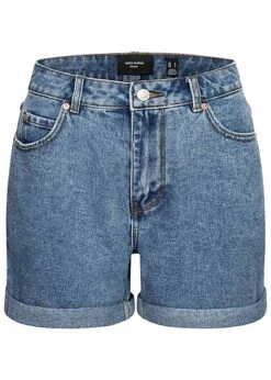Vero Moda Damen NOOS Jeans Shorts Mit 5-Pockets Medium Blau Denim
