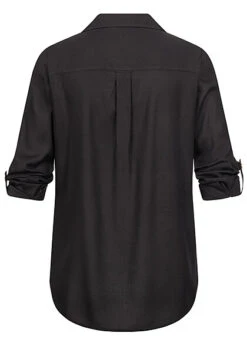 Vero Moda Damen NOOS Viskose Bluse Mit Turn-Up Ärmeln Und Knopfleiste Schwarz 9 Vero Moda Damen NOOS Viskose Bluse Mit Turn-Up Ärmeln Und Knopfleiste Schwarz -ModeWelt Verkäufe 23020242 3