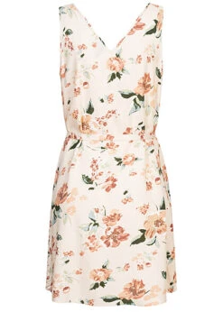 Vero Moda Damen NOOS Viskose Kleid M. V-Neck U. Bindedetail Blumenprint Birch Beige -ModeWelt Verkäufe 23020266 2
