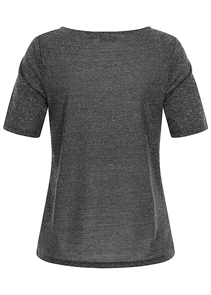 VILA Damen NOOS Basic T-Shirt Mit V-Neck Schwarz 4 VILA Damen NOOS Basic T-Shirt Mit V-Neck Schwarz – Bild 2