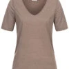 VILA Damen NOOS Basic T-Shirt Mit V-Neck Walnut Braun Melange -ModeWelt Verkäufe 23030016