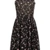 Cloud5ive Damen Träger-Kleid Mit Rüschendetails Und Blumen Print Schwarz