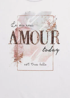 Cloud5ive Damen T-Shirt Mit Amour Print Weiss -ModeWelt Verkäufe 23049001 2