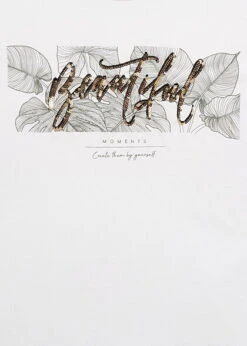 Cloud5ive Damen T-Shirt Mit Beautiful Blätter Print Weiss Gold 7 Cloud5ive Damen T-Shirt Mit Beautiful Blätter Print Weiss Gold -ModeWelt Verkäufe 23049009 2