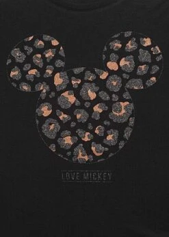 Cloud5ive Damen T-Shirt Mit Disney Mickey Mouse Leo Print Schwarz -ModeWelt Verkäufe 23049022 2