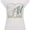 Cloud5ive Damen T-Shirt Mit MTV Paisley Print Weiss -ModeWelt Verkäufe 23049023