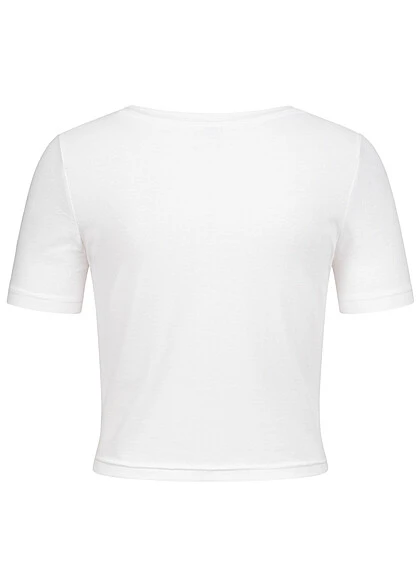 Days Beyond Damen T-Shirt Cropped Mit Dolce Far Niente Print Weiss 4 Days Beyond Damen T-Shirt Cropped Mit Dolce Far Niente Print Weiss – Bild 2