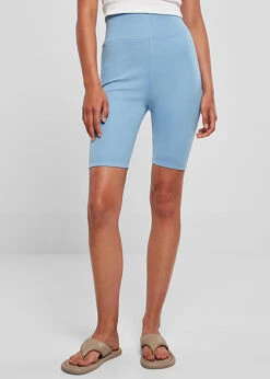 Urban Classics Damen High Waist Shorts Leggings Horizont Blau