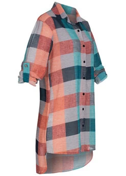 Cloud5ive Damen Turn-Up Vokuhila Flanell Karo Blusen Hemd Mit Knopfleiste Blau-rot -ModeWelt Verkäufe 23056025 2