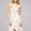 Cloud5ive Damen Bandeau Kleid In Wrap Look Und AOP Blumen Print Grün -ModeWelt Verkäufe 23056052