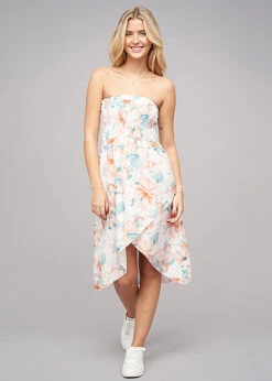 Cloud5ive Damen Bandeau Kleid In Wrap Look Und AOP Blumen Print Grün -ModeWelt Verkäufe 23056052 2