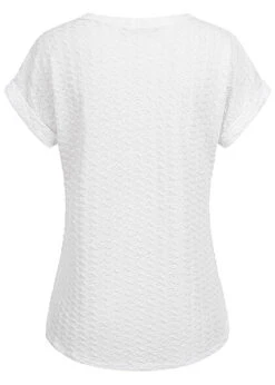 Cloud5ive Damen T-Shirt Mit Ärmelumschlag Und Struktur Stoff Weiss -ModeWelt Verkäufe 23056055 2