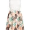 Cloud5ive Damen Spitzenkleid Mit Floral Print Mit Verst. Weiss Grün Peach -ModeWelt Verkäufe 23066134