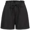 Cloud5ive Damen Musselin Short Mit Umschlag Und 2-Pockets Bindedetail Schwarz